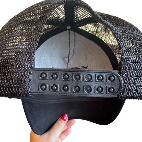 American Flag Hat Mesh Back Ball Cap Dad Retro 5 Panel Black Out Patriotic Y2K - Picture 4 of 4